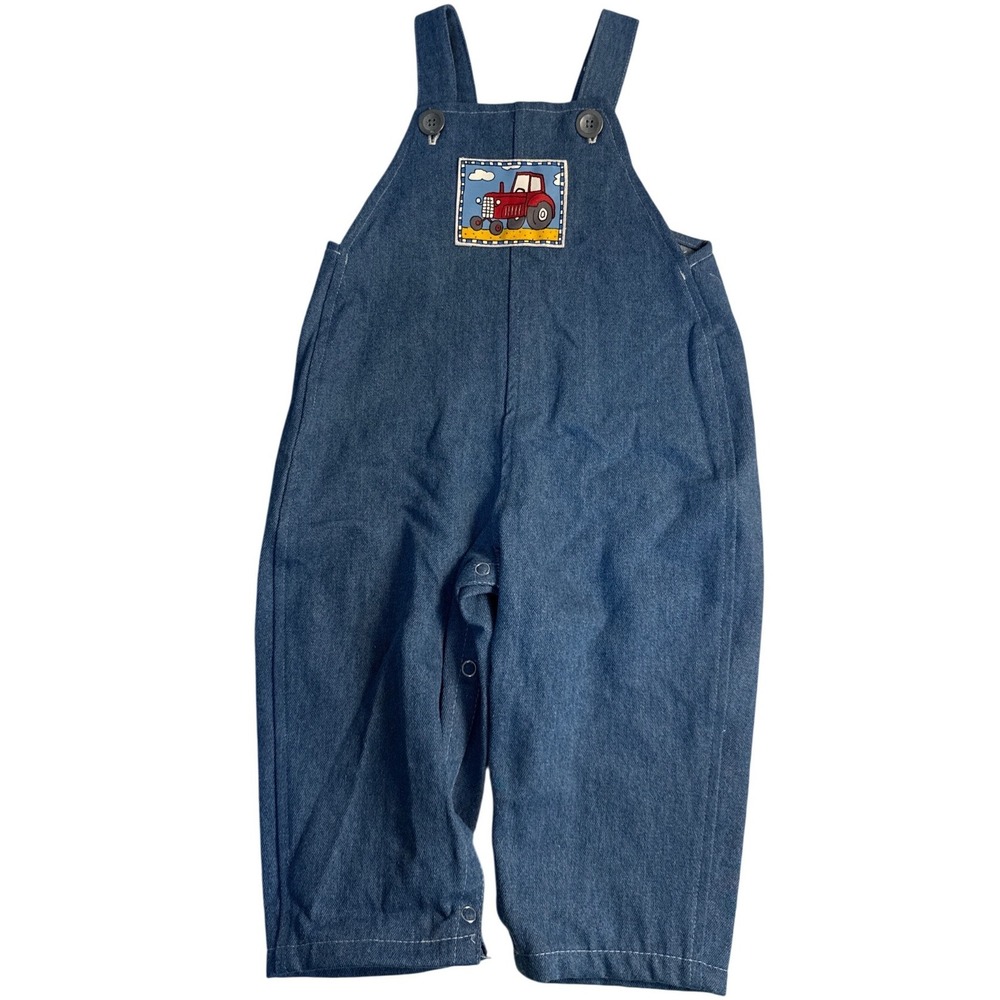 Vintage 90s Mulberribush Tractor Patch Farm Overalls USA made 12 month boy barn